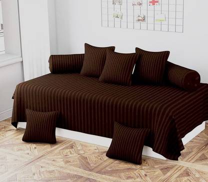 HOMYBEES Cotton Single Flat 210 TC Striped Bedsheet