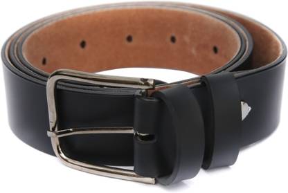 Men Black Artificial Leather Belt