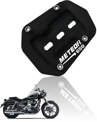 Moto Genius Metal Side Stand Extender for RE Super Meteor 650 | Heavy Duty Parking Support Bike Crash Guard