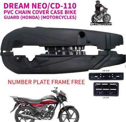 CHINKI TRADERS PVC CHAIN COVER DREAM NEO/D-110 BIKE WITH NUMBER PLATE FRAME 001 Bike Chain Guard