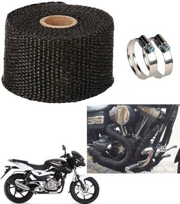 AMIRIDE BLACK SILENCER WRAP FOR Bajaj Pulsar 180 DTS-i Bike Exhaust Heat Shield