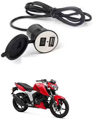 APICAL Super Bike USB Charger Socket Power Outlet 5V 2 A For Apache RTR 160 4V 12 A Bike Mobile Charger