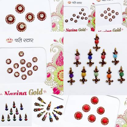 NAVEENA ENTERPRISE BINDI MAHI FACE Multicolor Bindis