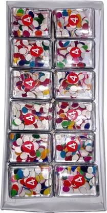 Pukari Oval Shape Velvet Bindis For Women | Multi color | Pack of 12 pcs | Size 04 All type skines Multicolor Bindis