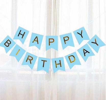 MOREL HAPPY BIRTHDAY BLUE BANNER FOR BIRTHDAY CELEBRATIONS KIT FOR GIRLS, BOYS KIDS Banner