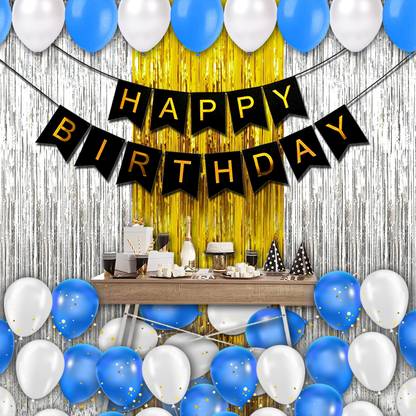 Robert Hardy Happy Birthday Decoration Combo Balloons Curtains for Boys, Girls, Men & Women