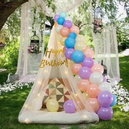 groovywings Cabana Canopy Tent with White Net for Home Birthday Party Decoration