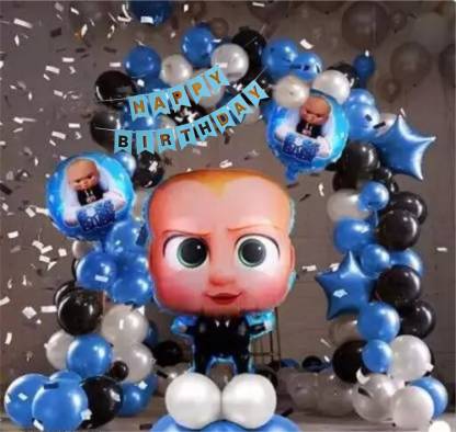 Naveen Printed The Boss Baby Happy Birthday Balloons Decoration Kit For Kids Balloon