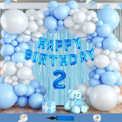 Crazykart Second 2nd Happy Birthday Decoration Kit For Boys Party Decoration Items Combo