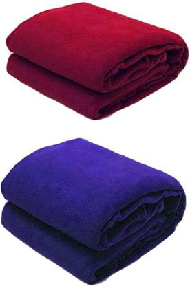 Navy Blue Solid Single Fleece Blanket