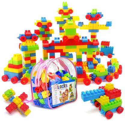 ARIZON ENTERPRISE DIY Plastic Building Blocks for Kids with Deluxe Bag packing Blocks 127+pcs