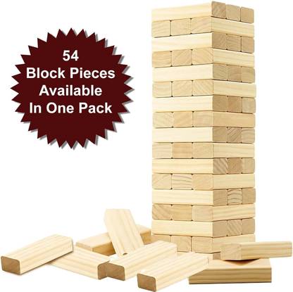 arovemic No-1 Jenga Blocks - Wooden building block/brick, Tower building game for kids