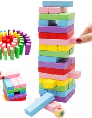 Dorytoys Rainbow Stack & Tumble Jenga Game – Safe Foam Blocks