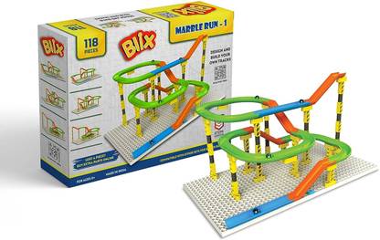 blix Marble Run-1 Plastic Marble Tracks for Kids | STEM Toy | 118 Pieces
