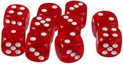 DIGSMORDEN Red Six Sided D6 Dice for Playing Board Game Favors (Pack of 10) Party & Fun Board Game