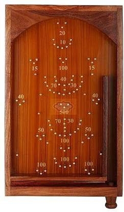 Shriji Crafts Wooden Crafted Tabletop Pinball Game Size (14" X 8" X 3") Inch Educational Board Games