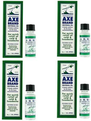 Axe Brand Universal Oil 3ml Pack of 4 [Made in SINGAPORE] Liquid