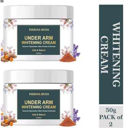 INDIANA HUDA Underarm whitening cream for flawless armpits, 50g x 2 herbal pack