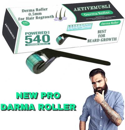Aktivemusli Derma Roller0.5mm, Beard Growth Roller Hair Growth Stimulator