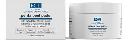 Fixderma Cosmetic Laboratories Penta Peel Pads, Exfoliant Removes Dead Cells, Fine Lines & Wrinkles - 25 Pads