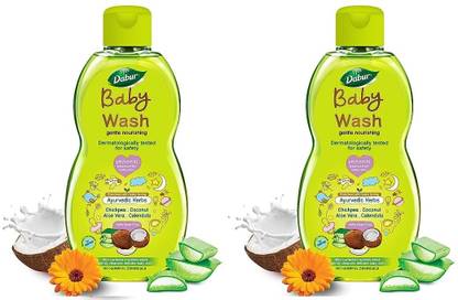 Dabur Baby Wash 200ml-Pk-2 pH 5.5 balanced, No Harmful Chemicals & Tear Free Formula