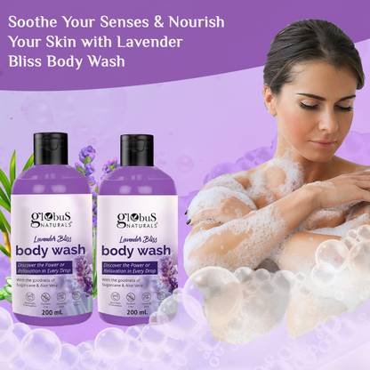Globus Naturals Lavender Body Wash, 200 ml, Set of 2