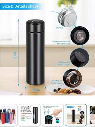 geutejj Smart Bottle with LED Temperature Display with Touch Screen Smart 417 500 ml Bottle
