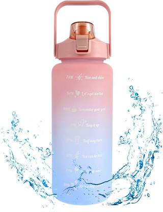 US1984 Sport Gallon Water Bottle, BPA Free Gym Bottle, Motivational Bottle with Straw 2000 ml Bottle