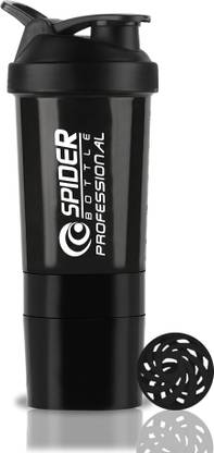 TRUE INDIAN Pack of 1 Gym Shaker Bottle with Storage Compartment and Blender Ball|Protein Shaker 500 ml Shaker Plastic