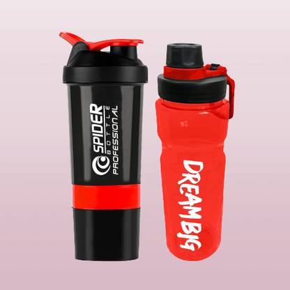 TRUE INDIAN Spider Shaker And Sipper Gym Water Bottle 500 ml Shaker