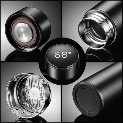 Kabeer enterprises Smart Vacuum Insulated Flasks Bottle with LED Flip Lid Display hot & cold K26 500 ml Bottle