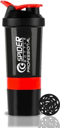 TRUE INDIAN Pack of 1 Gym Shaker Bottle with Storage Compartment and Blender Ball|Protein Shaker 500 ml Shaker Plastic