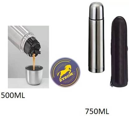 zyson ZYN Vacuum Hot & Cold Flask 750ML 500ML PACK OF 2 750.5 ml Bottle