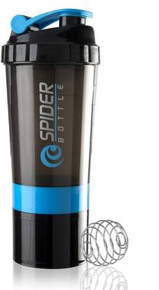 Pack of 1 Amazing Quality Gym Shaker Bottle with 2 Extra Compartment for Sports & Exercise 500 ml Shaker Plastic