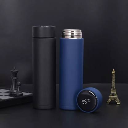 GMP Universe Stainless Steel Vacuum Insulated Bottle with LED Touch Display Combo (Pack of 2) 500 ml Bottle