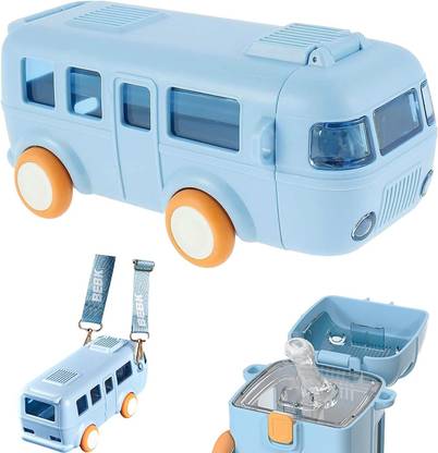R TENTERPRISE Bus Shaped Water Bottle with Moving Wheels, 480 ML 480 ml Water Bottle