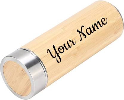Naturexpress Personalized Bamboo Water Bottle - Custom Name & Design 450 ml Bottle