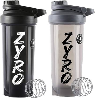 ZYRO Combo of 2pc Gym Shaker Bottle, Mixer Ball, LeakProof, Food Grade, BCAA, Yoga 750 ml Shaker