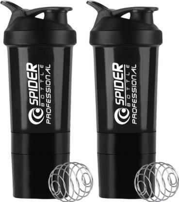 ZYRO Combo of 2pc Spider Gym Shaker Bottle, Mixer Ball, LeakProof, Food Grade, BCAA 500 ml Shaker