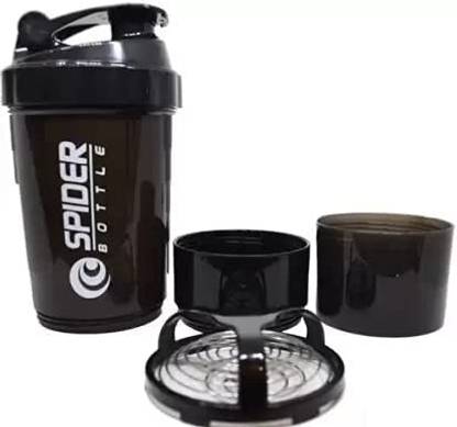 TRIMMO ®BPA Free Spider Protein Shaker|Water Bottle 2 Storage Extra Compartment for Gym 500 ml Plastic Shaker