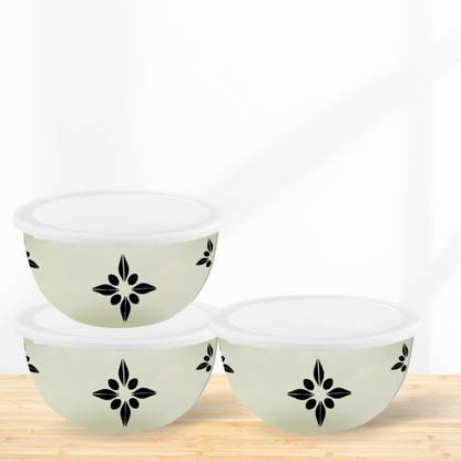 Food Storage Bowl Set of 3 Steel Soup Bowl