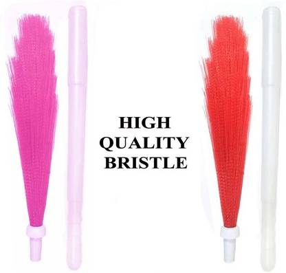 Xy Decor Adjustable Plastic Colored Jhadu, Broom Plastic Wet and Dry Broom