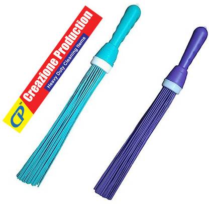 kiran Bed Jharu | Bathroom Jharu | Any floor cleaning plastic Broom Plastic Wet and Dry Broom