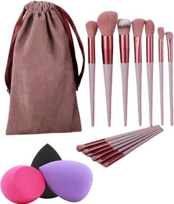 Glowrx All-in-one 13 pc brush set + pouch and three puff tools