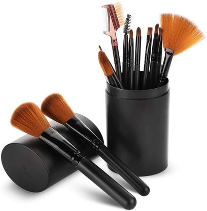 asija makeovers 12 All purpose Makeup Brush With Storage Box ( MULTICOLOR )