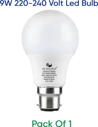 AP Source 9 W Basic Round B22 LED Bulb