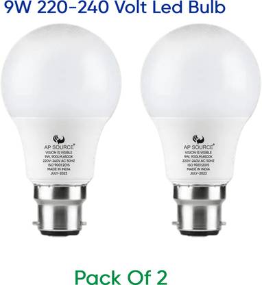AP Source 9 W Basic Round B22 LED Bulb