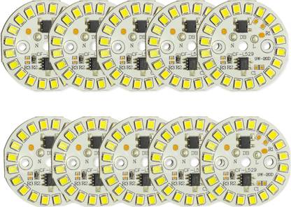Universal Hub 10PCS 9-Watt b22d LED Direct On Board Bulb (DOB) COOL WHITE HIGH BRIGHTNESS Light Electronic Hobby Kit