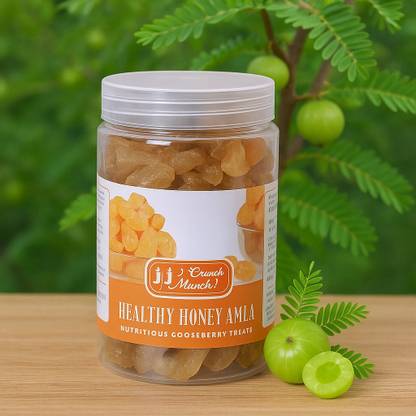 J J crunch N munch Purely Honey Processed Sugar-free Dry Amla Candy