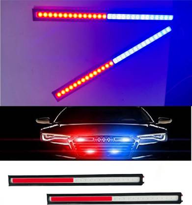 Sunriders RED/BLUE 17cm LED Light Strip Strobe Flash Waterproof Car 12V DRL Fog Light 2pc Car Fancy Lights